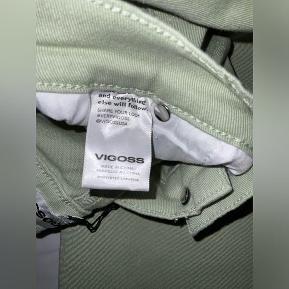 Vigoss NWT Size 12 (31) light green AXL Balloon jeans - Ace High Rise Straight - Picture 5 of 10